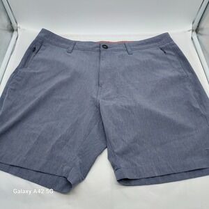 7 Diamonds Aeroplane Performance Shorts Mens 34 Grey Blue Stretch STS7-1167